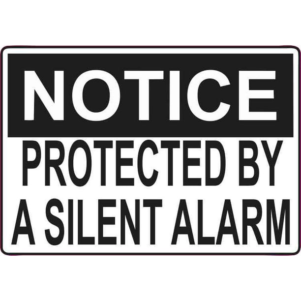 5in x 3.5in Protected By A Silent Alarm Sticker Vinyl Window Sign