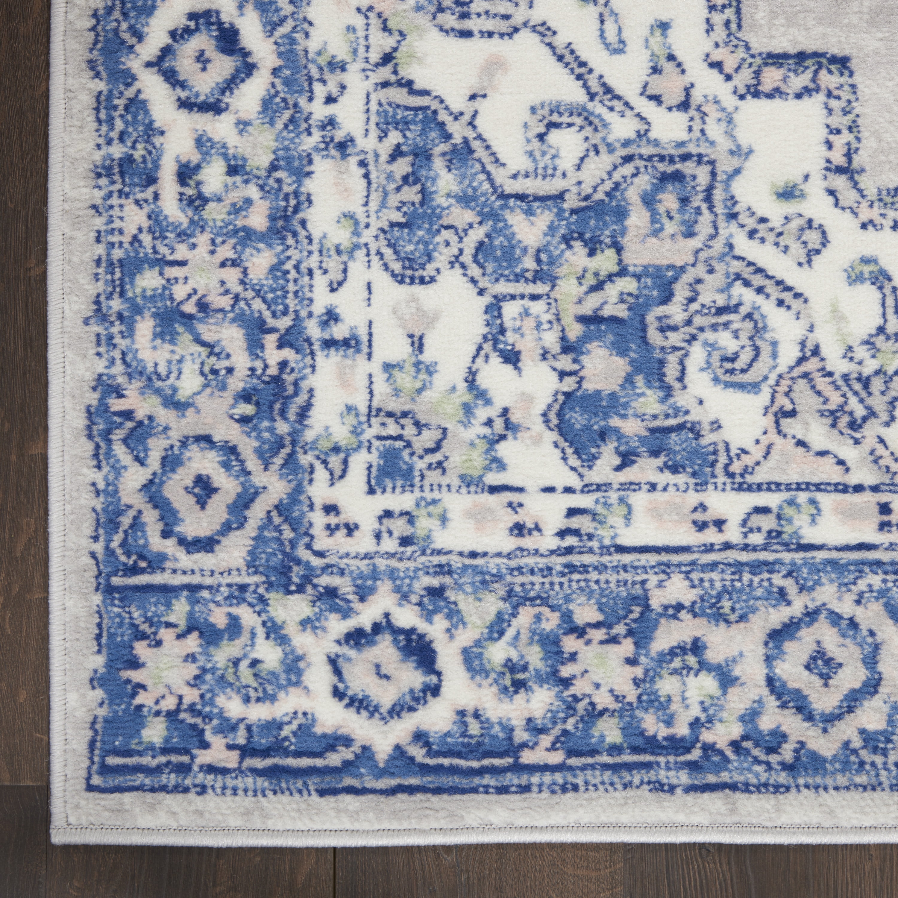 Nourison Whimsicle Persian Farmhouse Grey Blue 8'4" x 11'6" Area Rug, (8' x 12')