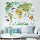 thumbnail image 1 of Animal mapa niños habitación pegatinas de pared impermeable extraíble 60x90cm Afortunado Sencillez, 1 of 3