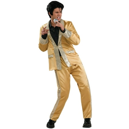 Men's Deluxe Elvis Gold Satin Costume