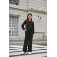 thumbnail image 3 of Arshiner Girls 2 Piece Outfits Sweatsuit Set Twist Front Sweatshirt Wide Leg Sweatpants Tracksuit with Pockets, 3 of 7