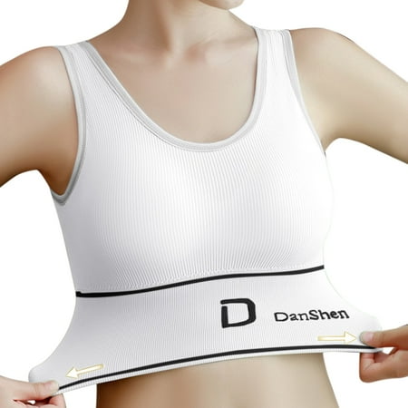 

JDEFEG Bra Set Bandeau Top Women Womens Fitness Vest Built in Bra Short Padded Sports Long Sports Bra Compression Crop Top Underwear Women Push Up Bras for Women Nylon Spandex White M