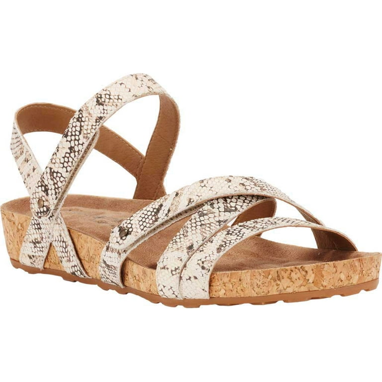 Women s Walking Cradles Pool Strappy Sandal Natural Buffed Snake