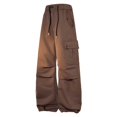 thumbnail image 2 of Aueoeo Cargo Pants For Men Sweatpants Open Bottom Baggy Sweat Pants Straight Leg Gym Cargo Sweats Pants with Pockets Coffee 5X-Large, 2 of 7