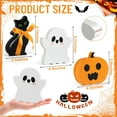 thumbnail image 4 of TETOU Cute Ghost Halloween Decorations for Indoor,Wooden Tiered Tray Decor Table Sign with Black Cat Bat Witch Broom Signs Pumpkin Blocks - Ghost Decor for Indoor Outdoor Party Table Shelf(Style-C), 4 of 6