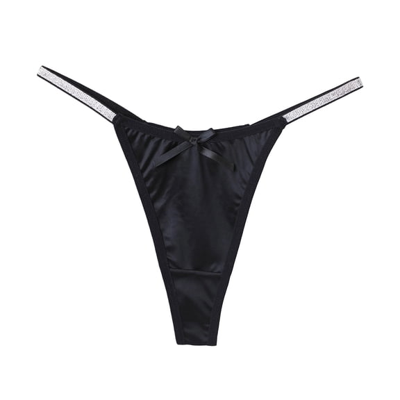 Panties for Women,Low Rise Thong Panties for Women with Glossy Sheer Lace Trim Comfortable Stretchy Soft Underwear Apparel,Womens Underwear,Black,L