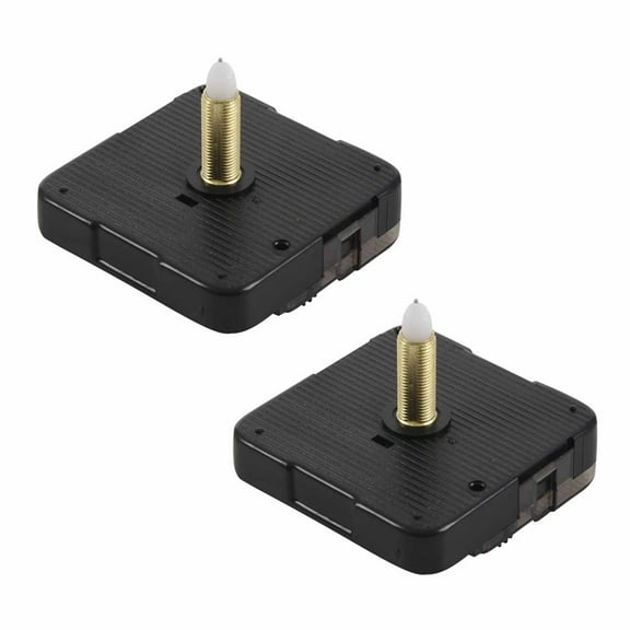 2X Long Spindle Clock Mechanism Movement, 3/ 5 Inch Maximum Dial Thickness, 1-1/ 10 Inch Total Shaft Length,Black
