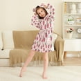 thumbnail image 3 of FORMRS Niños Bathrobe Unisex Hooded Robe Soft Plush Pajamas Sleepwear, Size 2-3T, Cherries Pattern, 3 of 7