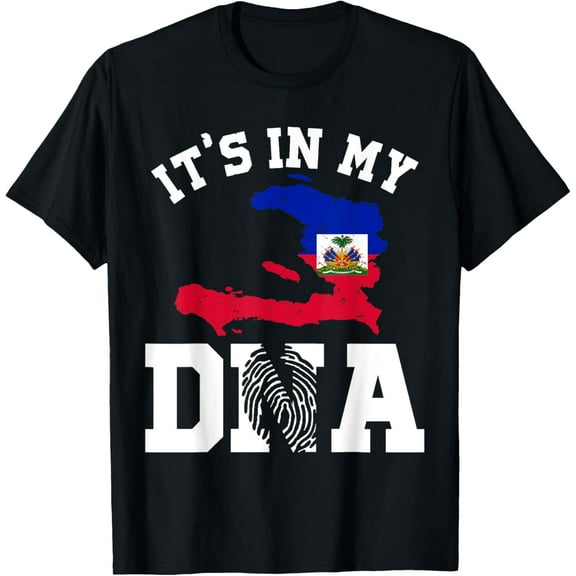 Haiti In My DNA Haitian Pride T-Shirt Haitian Flag Shirt T-ShirtMen and women, White Black T-shirt, size: Extra large S-870XL
