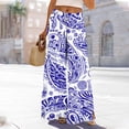 thumbnail image 2 of ZQUUVOU Women's Palazzo Pants High Waisted Loose Flowy Beach Lounge Pants with Pockets(C-Sky Blue,XL), 2 of 9