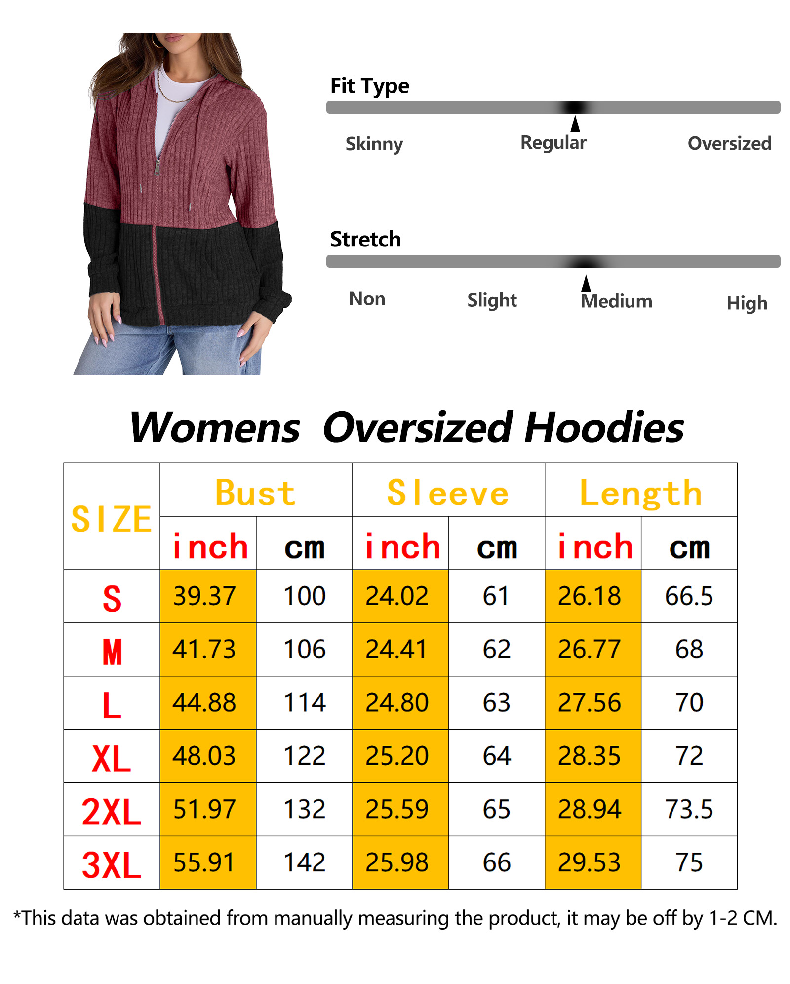 ROSVIGOR WOMENS OVERSIZED HOODIES LIGHTWEIGHT COLOR BLOCK SWEATSHIRTS FOR WOMEN CASUAL HOODED SHIRTS