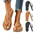 thumbnail image 2 of Qingpeng Womens T Strap Thong Sandals Cushioned Footbed Durable Rubber Sole Lightweight Summer Walking Flip Flops for Daily Wear, 2 of 6