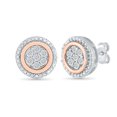 thumbnail image 2 of 10KT Rose and White Gold Round Diamond Studd Earring (1/10 cttw), 2 of 4