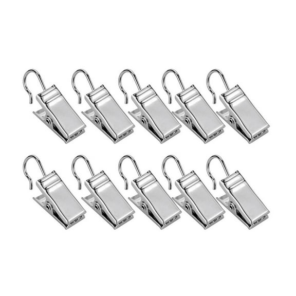 OUNONA Curtain Clips Made of Iron Material with Strong Grip for Hanging Curtains and Decorations 30 Pieces Silver