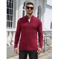 thumbnail image 4 of COOFANDY Men's Sweater Quarter Zip Pullover Casual Knit Cotton Long Sleeve Mock Neck Sweaters for Casual Outings Daily Work Business, 4 of 9