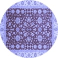 thumbnail image 1 of Ahgly Company Machine Washable Indoor Round Oriental Blue Traditional Area Rugs, 4' Round, 1 of 4