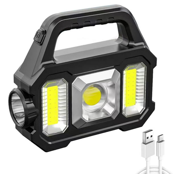 Reflector Solar portátil, foco LED, linterna potente recargable Solar/USB, doble