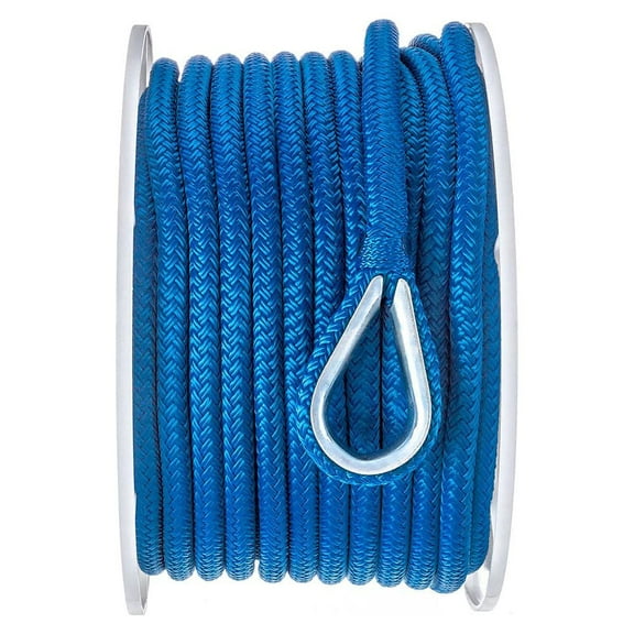 Seachoice Boat Anchor Rope, Double-Braid, Nylon, Achor Line, 3/8 In. X 100 Ft., Blue
