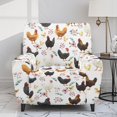 thumbnail image 2 of Renewold Rooster Chicken Floral Recliner Seat Cover Washable Lazy Boy Recliner Chair Slipcover 4 Pieces Stretch Reclining Couch Cover for 1 Cushion Reclining Sofa Home Decor, 2 of 8