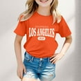 thumbnail image 2 of Razzly Toddler Girls Tees, Los Angeles Girls Graphic T Shirts Girls Short Sleeve Crewneck Tshirts Cotton Tee Shirts Girls Basic T-Shirt Cute Summer Shirts for Girls(Orange 2-3 Years), 2 of 4