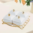 thumbnail image 6 of Esquirla Compartment Appetizer Food Display Dish Platter, Nordic Fruit Snacks Serving Platter with Lid, 4 Snack Serving Bowls for Nuts White, 6 of 8