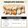 thumbnail image 6 of Pumpkin Table Cloth Fall Tablecloth 60 inch Maple Leaf Round Tablecloth for Kitchen Dining Circular Table Orange Buffalo Plaid, 6 of 6