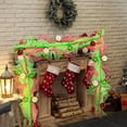 thumbnail image 3 of 8.85 FT Christmas Garland with Ball Red and Green Mesh, Christmas Garland Wreath Ribbon Elf Peppermint Candy Christmas Decoration, for Xmas Tree Mantel Front Door Stairs Outdoor Indoor Party Decor, 3 of 7