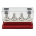 thumbnail image 1 of Shengyu 1/2/3/5 Power Distribution Block Bus Bar Terminal Blocks with Cover 4-Way Terminal 300A Wiring Stud Battery Junction Blocks Red 1 Pc, 1 of 6