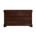 thumbnail image 2 of Home Elegance 1856-5 Abbeville Collection Dresser with Two Hidden Drawers- Brown Cherry - 59.5 x 17. 5 x 34.5 in., 2 of 8