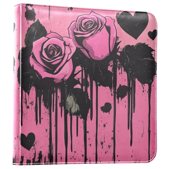 iauyy PU Leather Scrapbook Album | Expandable Binder with 20 Self-Adhesive Pages (11.8x24in)，Two Roses
