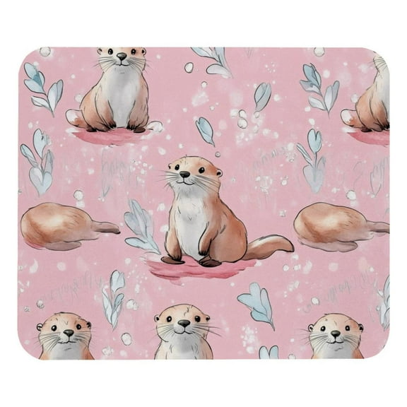 PhooArto Comfortable Mouse Pad Sea Otter Pink Pattern Desktop Mousepad , 21 x 25 cm Mouse Mat, Non-Slip Rubber Base, Improves Speed and Precision