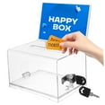 thumbnail image 5 of FRCOLOR Clear Acrylic Suggestion Box with Lock for Fundraising and Donation Storage, 5 of 8
