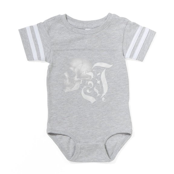 CafePress - Gothic Skull Initial J - Cute Infant Baby Football Bodysuit