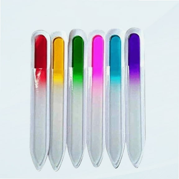 Premium Crystal Glass Nail Files Manicure Set, Professional Double Sided Pedicure Files - Best Glass Nail Files for Natural Nails - Mix Color - 5 Pieces