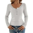 thumbnail image 2 of Bovemsi Y2K Long Sleeve T Shirt Lace Trimmed Open Collar Slim Fit Base Shirt Top for An Y2K Style, White Summer Women's Long Sleeve T-Shirts, L, 2 of 9