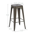 Howard 30inch Metal Stool, Set of 4, Gunmetal Color, Backless Style for