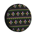 thumbnail image 1 of Fotbe Mardi Gras Fleur de Lis Funda de Llanta de Repuesto con Estampado, Engrosada, Ajuste Universal para Jeep, Remolque, RV, SUV, Camión-17 inch, 1 of 6
