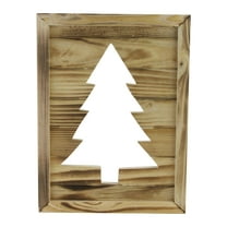 Northlight Wood Framed Christmas Tree Cut Out Wall Hanging Decoration - 13.75"