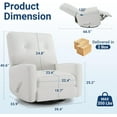 thumbnail image 2 of Nursery Recliner Chair, 360° Swivel Rocking Glider Chair for Adults with Adjustable Backrest & Footrest, Cozy Linen Upholstered Armchair for Living Rooms, Bedrooms, Apartments, Beige, 2 of 9