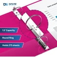 thumbnail image 2 of Davis Group Premium Economy, Round Ring, Binder, 6 Pack (Pink, 1.5"), 2 of 7