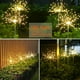 thumbnail image 4 of APERIL Luz solar para jardín, paquete de 2, 150 LED, luz blanca cálida, fuegos artificiales, lámparas solares resistentes a la intemperie, decoración de jardín al aire libre, luz brillante y constante, 2 modos para jardín, balcón, césped, campo, patio, camino (colorido) Zhivalor LKX-0786, 4 of 8