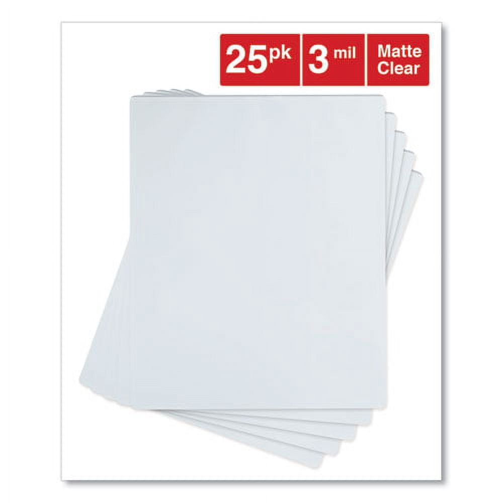 Laminating Pouches, 3 Mil, 9" X 11.5", Matte Clear, 25/pack | Bundle of 5 Packs
