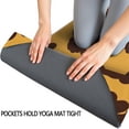 thumbnail image 3 of Yellow and Black Of Leopard Print Hot Yoga Mat Towel Non Slip for Hot Yoga - Quick-Drying Yoga Mat Cover with 4 Corner Pockets with Travel Bag - Hot Yoga Towel Non Slip 70"x26", 3 of 6
