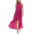 thumbnail image 2 of ITSAME Women's Maxi Dress, Sleeveless Summer Beach Flowy Dress Irregular Hem Sexy Ruffles Long Dresses Hot Pink S, 2 of 4