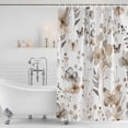 thumbnail image 4 of Brown Grey Floral Spring Waterproof Fabric Shower Curtain,Watercolor Botanical Butterfly Waterproof Fabric Shower Curtain for Bathroom Curtains Bathtubs Shower Curtains with 12 Hooks Small 36x78in, 4 of 8