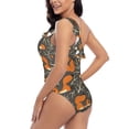 thumbnail image 4 of Fotbe Fox And Mushroom Women's One Piece Swimsuits One Shoulder Swimwear Ruched Tummy Control Bathing Suits Cutout Monokini-XX-Large, 4 of 7