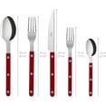 thumbnail image 5 of SABRE PARIS - 20-Piece Flatware Set For 4 - Bistrot Collection - Knives, Forks, Soup Spoons, Teaspoons & Dessert Forks - Stainless Steel & Nylon - Dishwasher Safe - Burgundy - Brilliant Finish, 5 of 5