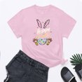 thumbnail image 1 of UPPADA Femmes Heureux Easter T-Shirt Bunny Lapin Graphique T-Shirt Manche Courte Drôle Lettres Imprimées Chemises Manche Courte Col Rond Tuniques Hauts Rose,m, 1 of 5