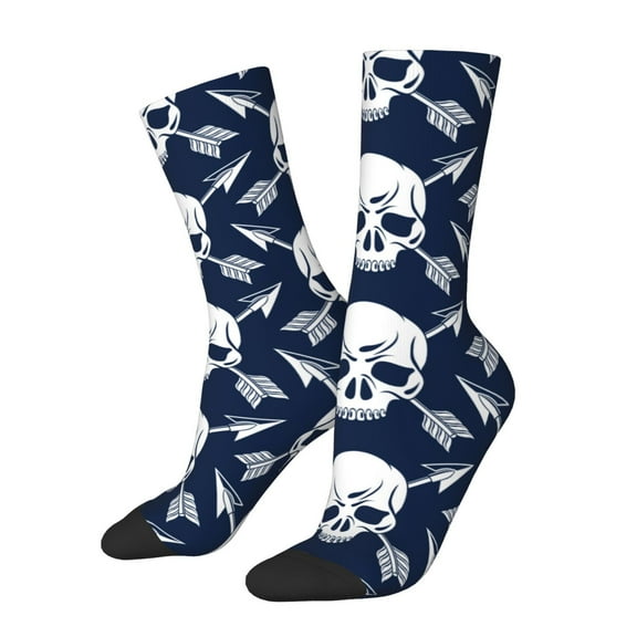Logiee white arrow Skull Print Adult Socks for Men & Women,Calf Socks, Ankle Socks,Boots Socks,Breathable Casual Sock,Unisex Crew Socks