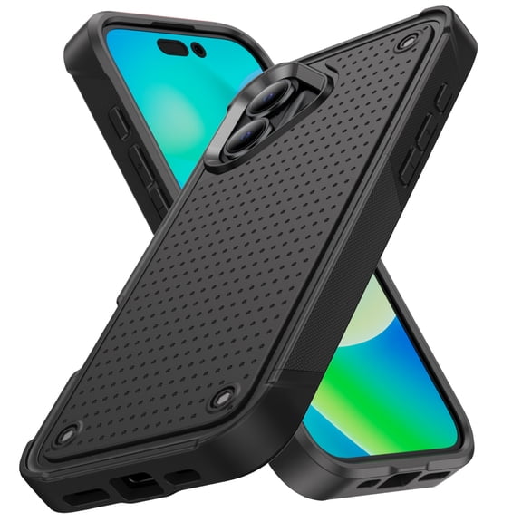 Dteck Case for iPhone 17,Shockproof TPU PC Case Back Cover for iPhone 17,Black